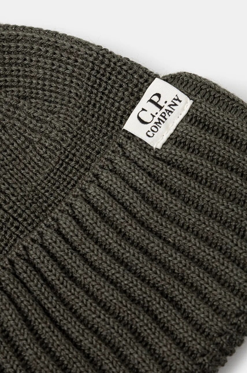 Шапка C.P. Company Knit Cap In Re-Wool колір коричневий однотонна 17CMAC293A006595A