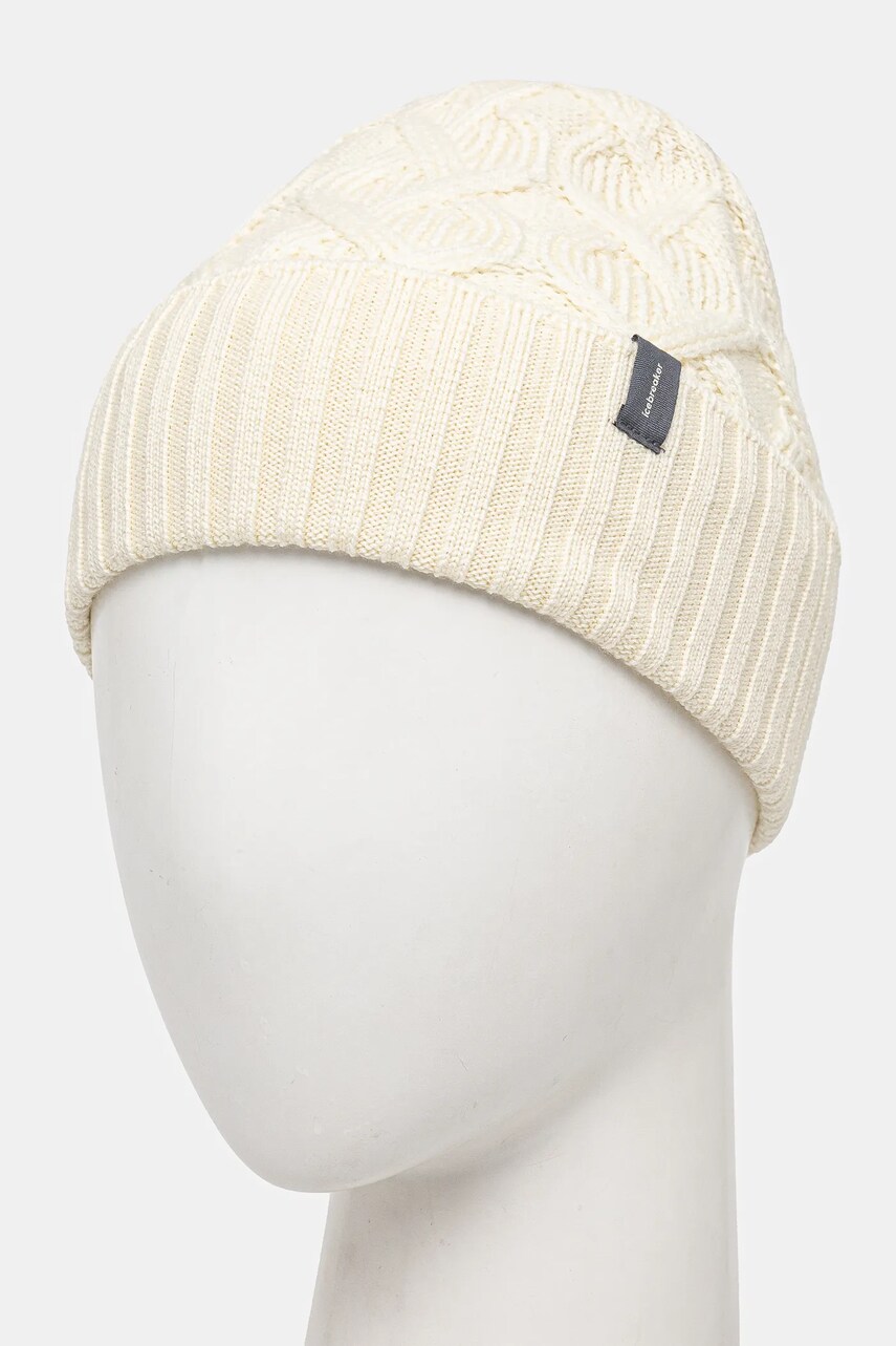 Шапка Icebreaker Merino Cable Knit колір бежевий вовна IB0A573G0001