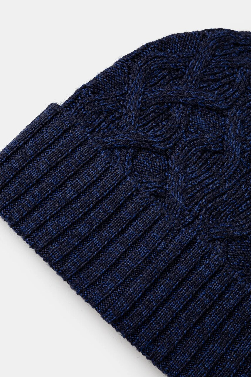 Шапка Icebreaker Merino Cable Knit колір синій вовна IB0A573G0781