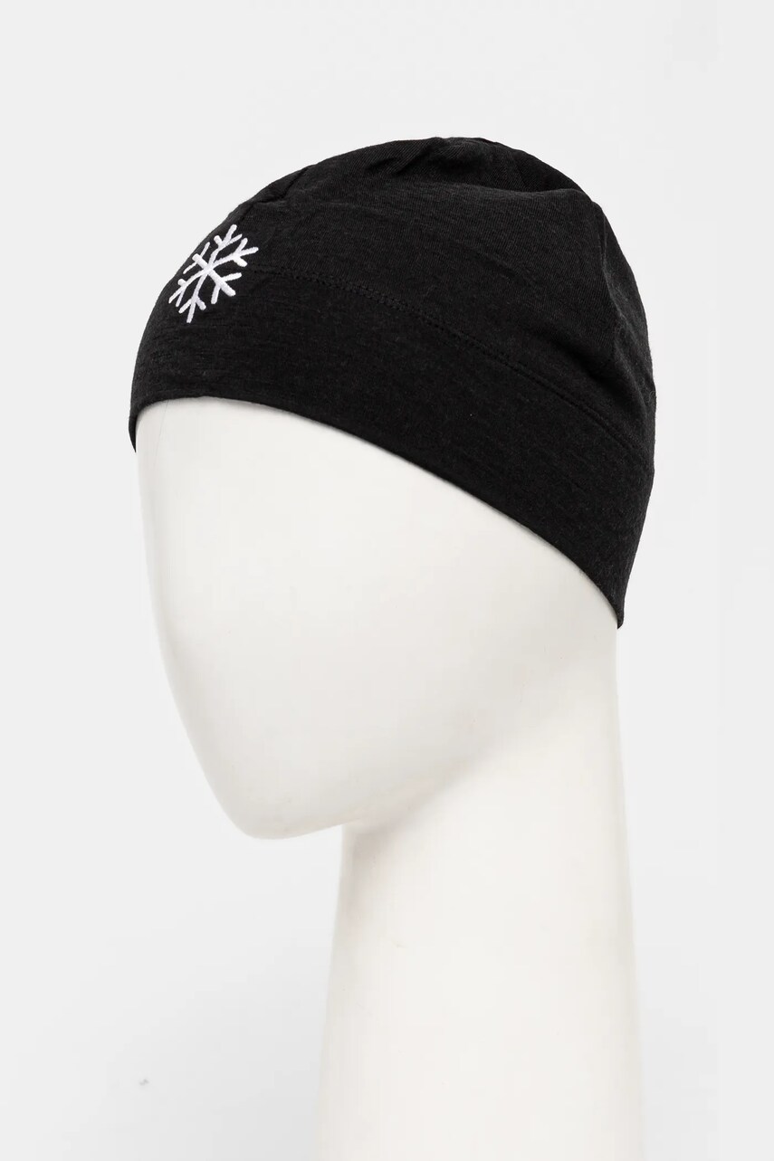 Шапка Icebreaker Icebreaker x Protect Our Winters колір чорний з тонкого трикотажу вовна IB0A575P0011