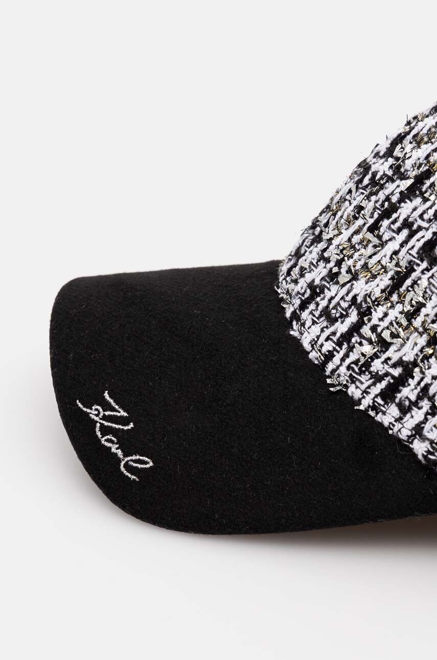 Шапка з домішкою вовни Karl Lagerfeld колір чорний 246W3409