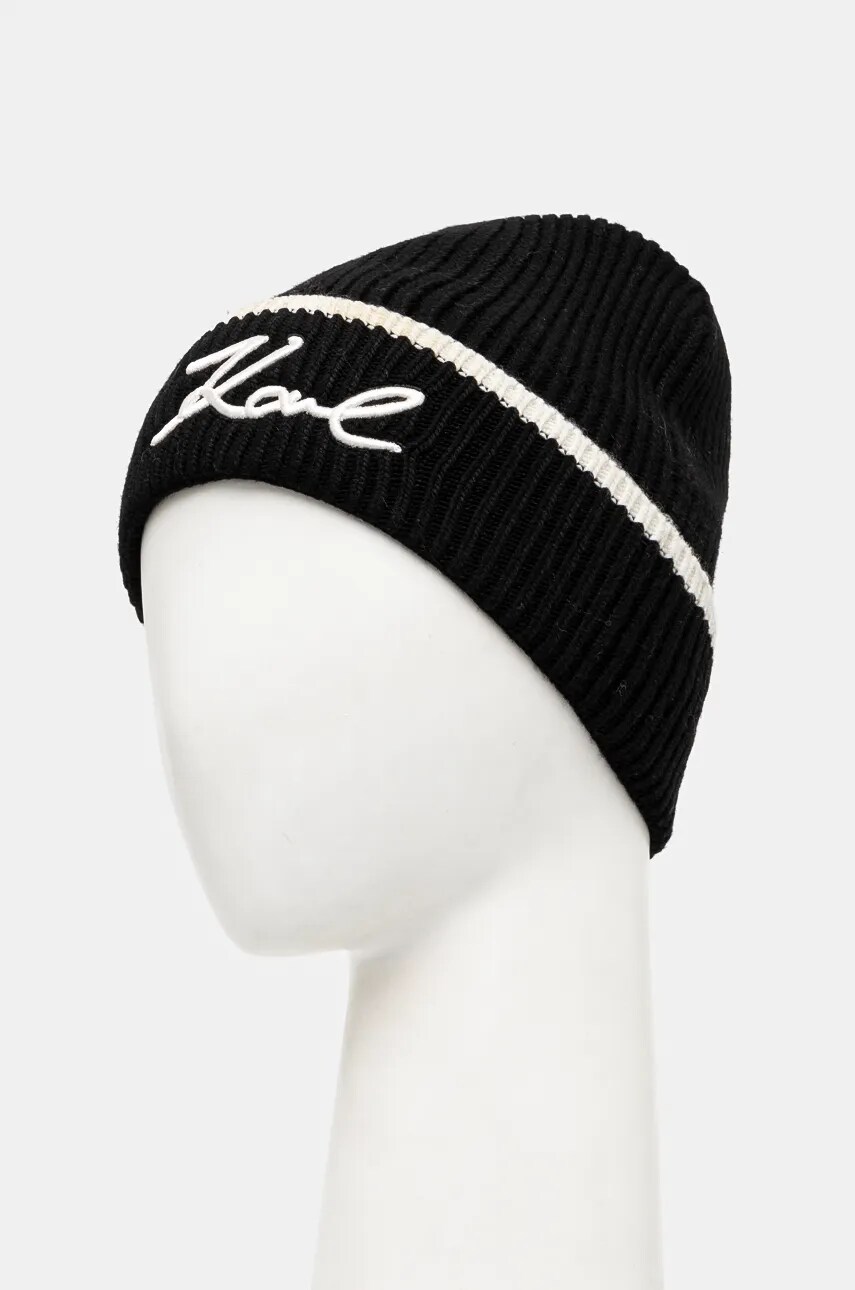 Шапка з домішкою вовни Karl Lagerfeld колір чорний  246W3412