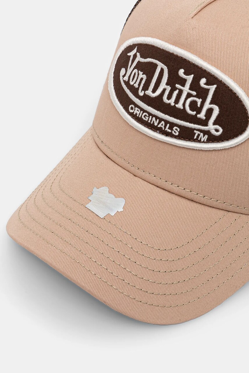 Кепка Von Dutch TRUCKER BOSTON колір бежевий візерунок 7030243