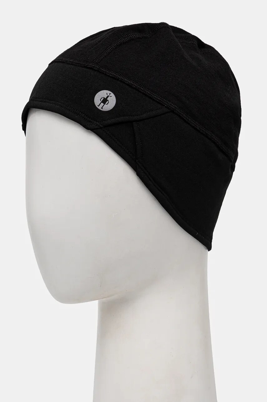 Шапка Smartwool Active Fleece колір чорний з тонкого трикотажу вовна SW017362