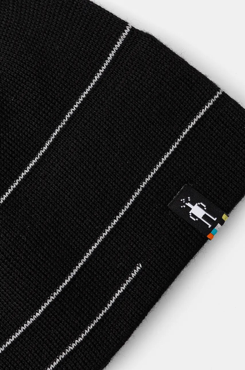 Шапка Smartwool Reflective Lid колір чорний з тонкого трикотажу вовна SW011486