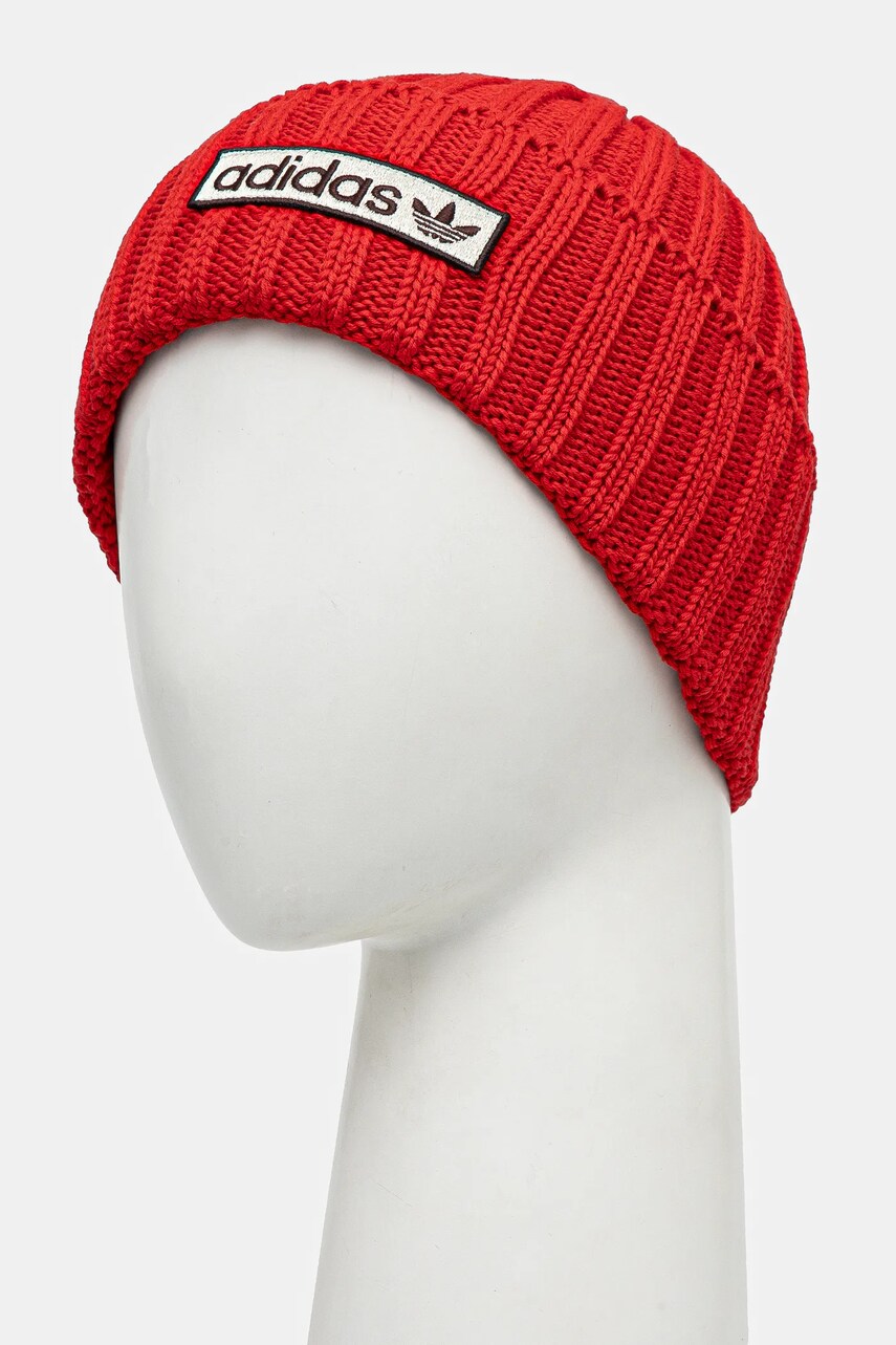 Бавовняна шапка adidas Originals колір червоний з бавовни IY4620
