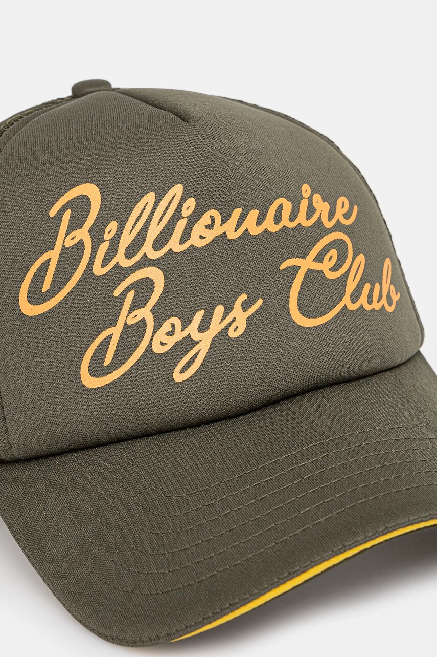 Кепка Billionaire Boys Club Script Trucker Cap колір зелений з аплікацією B24470