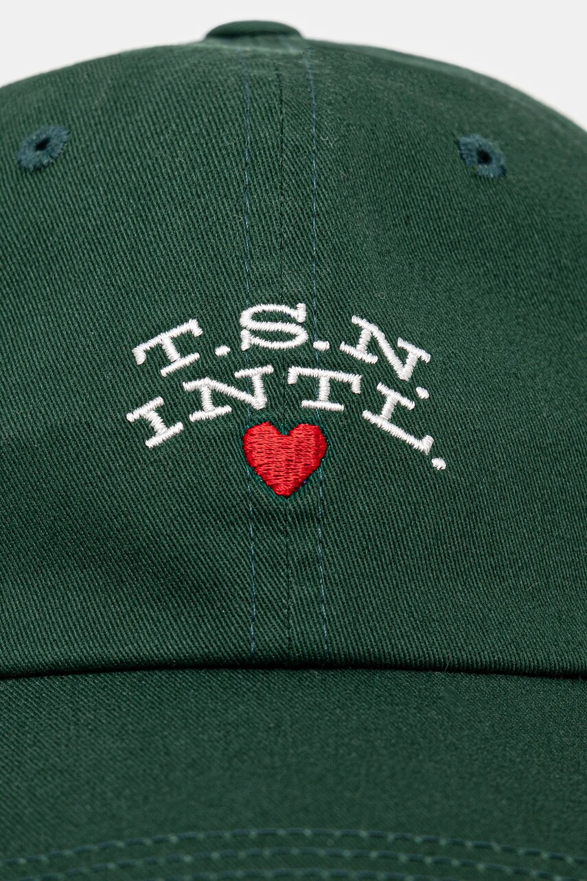 Бавовняна бейсболка thisisneverthat Heart Cap колір зелений з принтом TN243WHWBC08