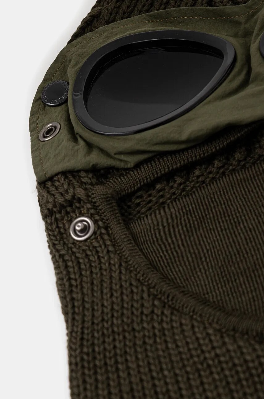 Вовняний капор C.P. Company Ski Mask колір зелений 17CMAC301A005509A