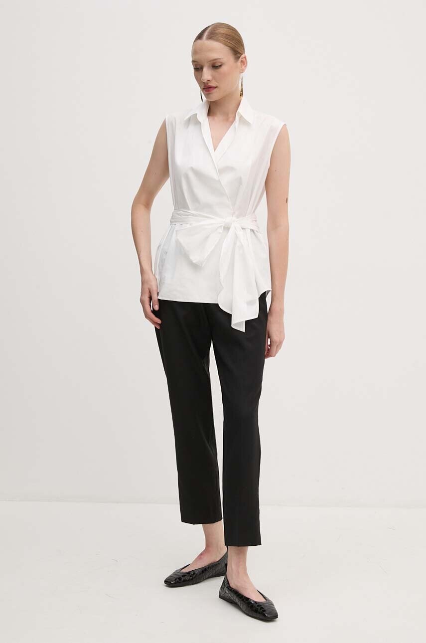 Бавовняна сорочка Weekend Max Mara жіноча колір білий relaxed класичний комір 2425116121600