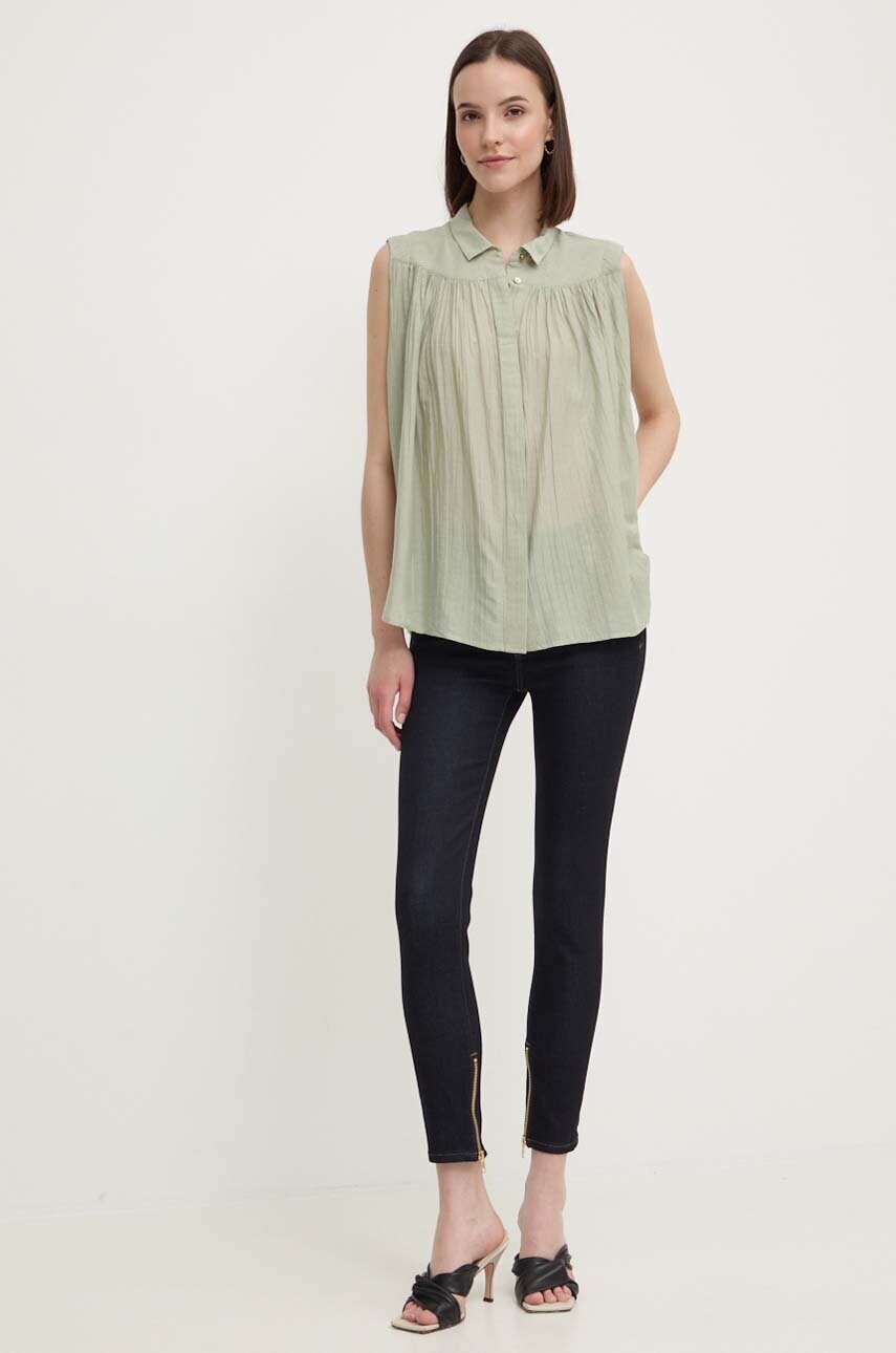 Сорочка Pepe Jeans MINA жіноча колір зелений relaxed класичний комір PL304892