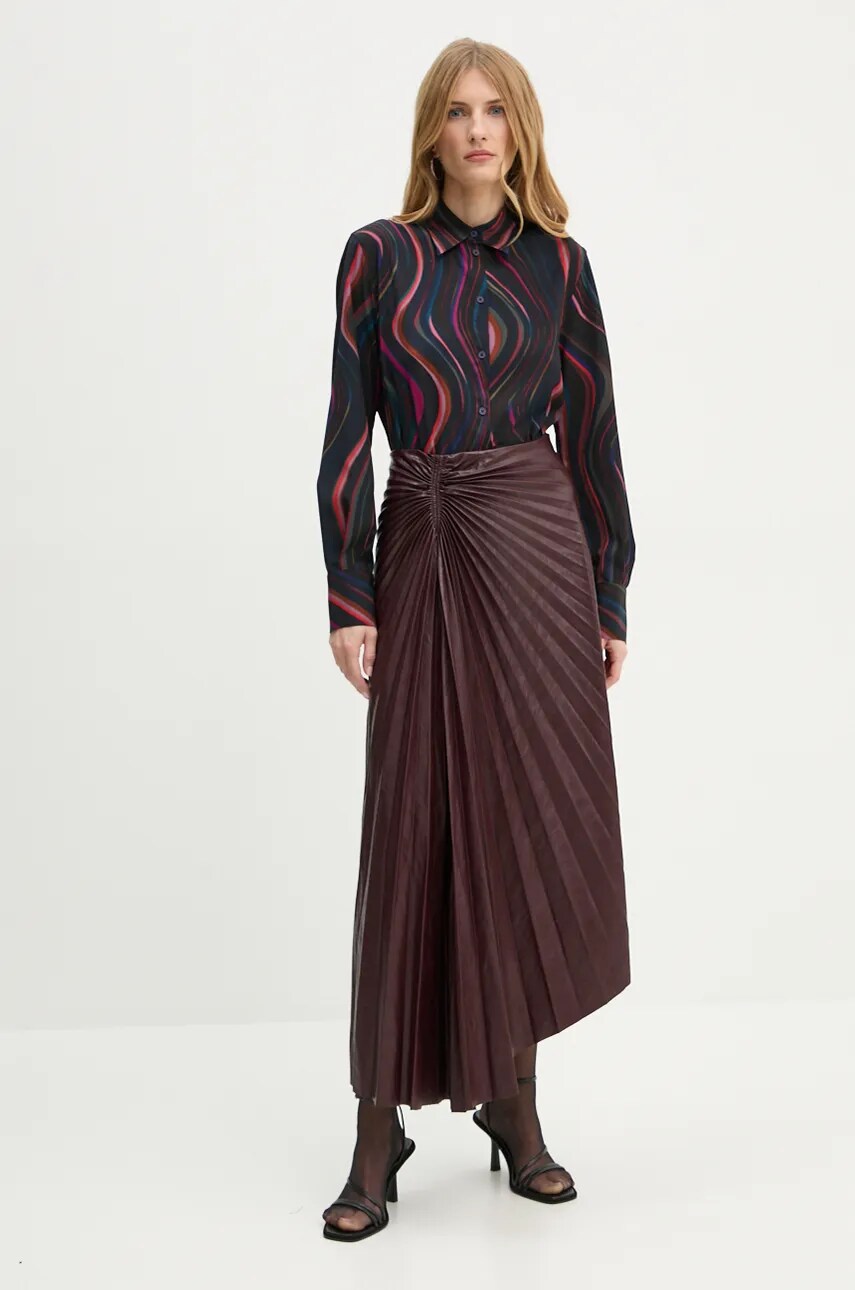 Сорочка PS Paul Smith жіноча колір чорний regular класичний комір W2R.335B.N31257