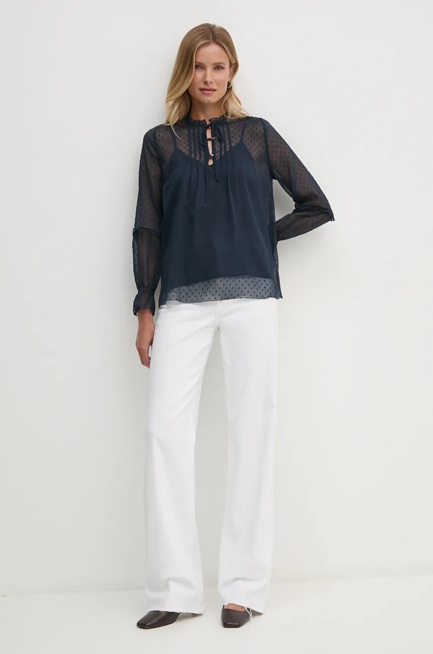 Блузка Pepe Jeans ODETTE жіноча колір синій однотонна PL304944