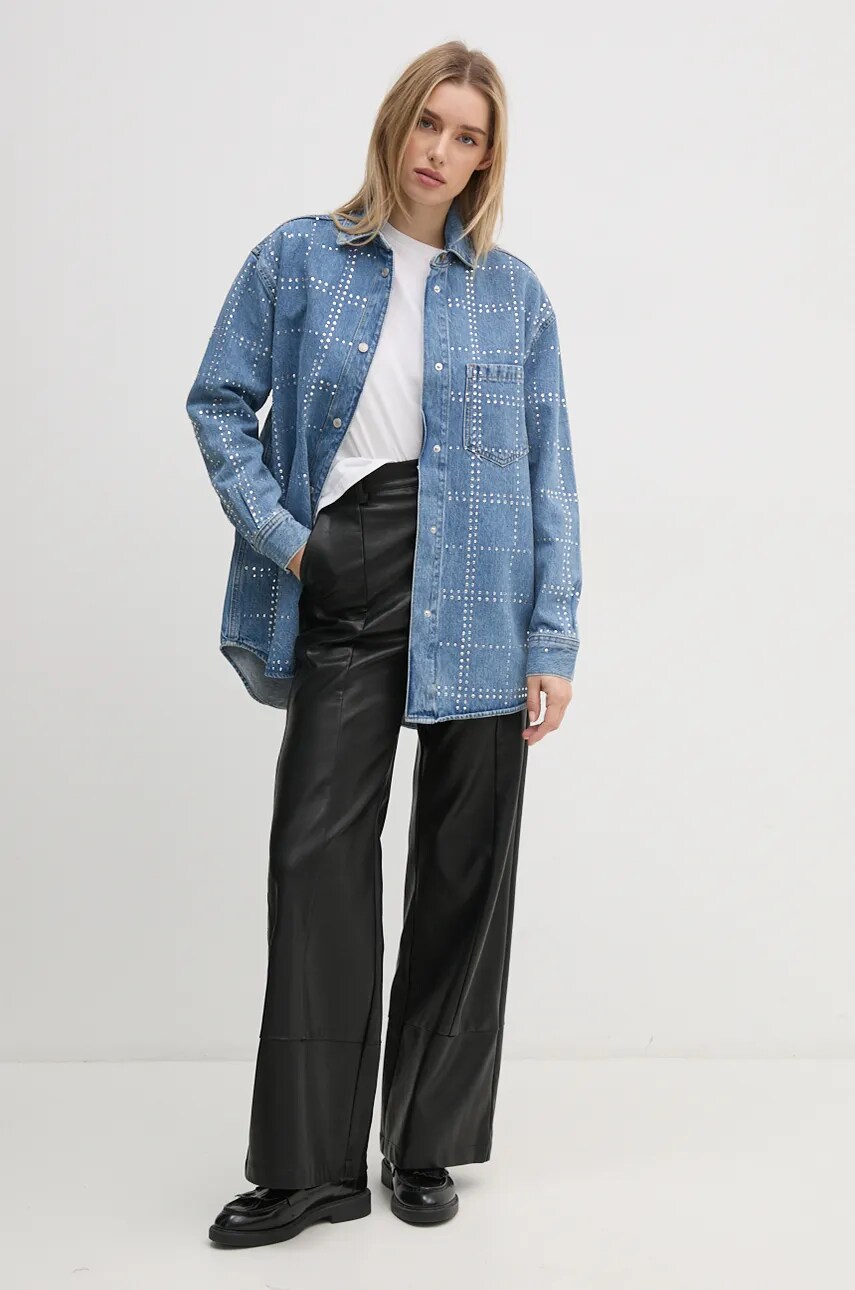 Сорочка Pepe Jeans OVERSHIRT GLITTER жіноча regular класичний комір PL304958