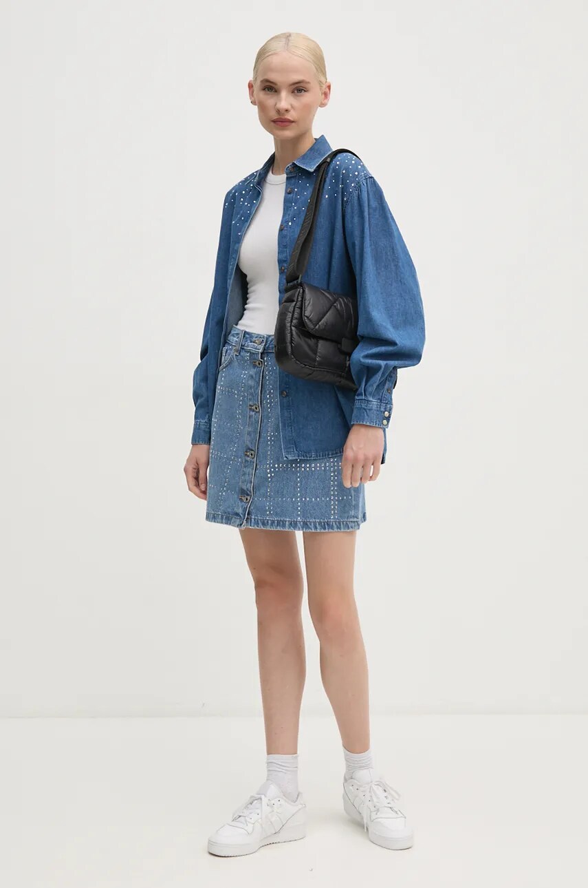 Джинсова сорочка Pepe Jeans CHARLIE SPARKLE жіноча relaxed класичний комір PL304962
