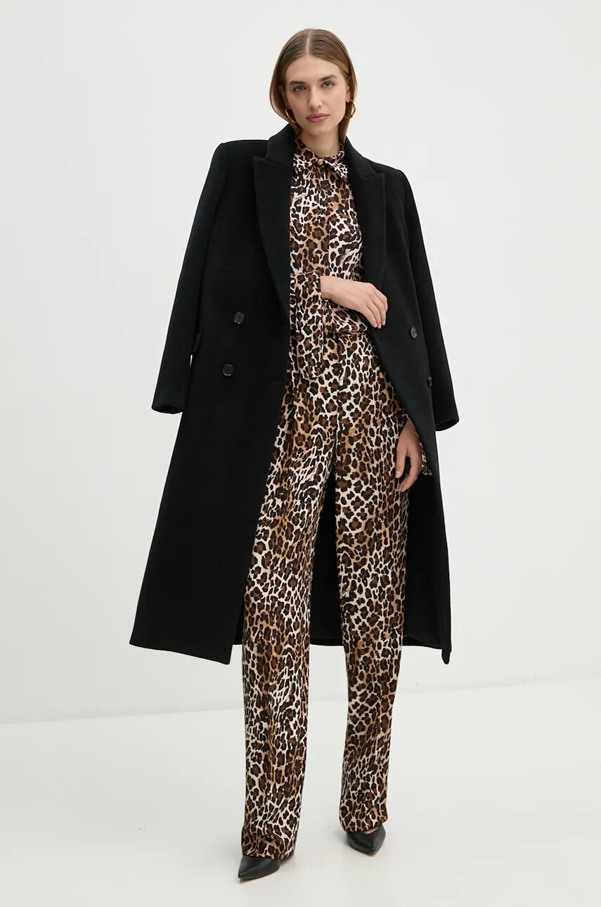 Сорочка Elisabetta Franchi жіноча колір коричневий regular класичний комір CA09547E2