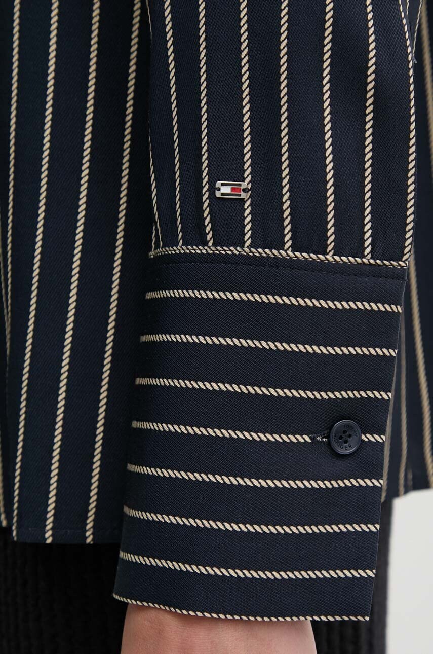 Сорочка Tommy Hilfiger жіноча колір синій relaxed класичний комір WW0WW43064
