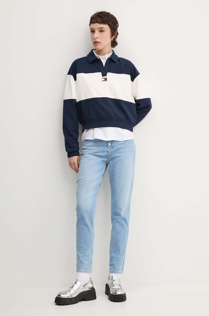 Бавовняна сорочка Tommy Jeans жіноча колір білий regular класичний комір DW0DW19709