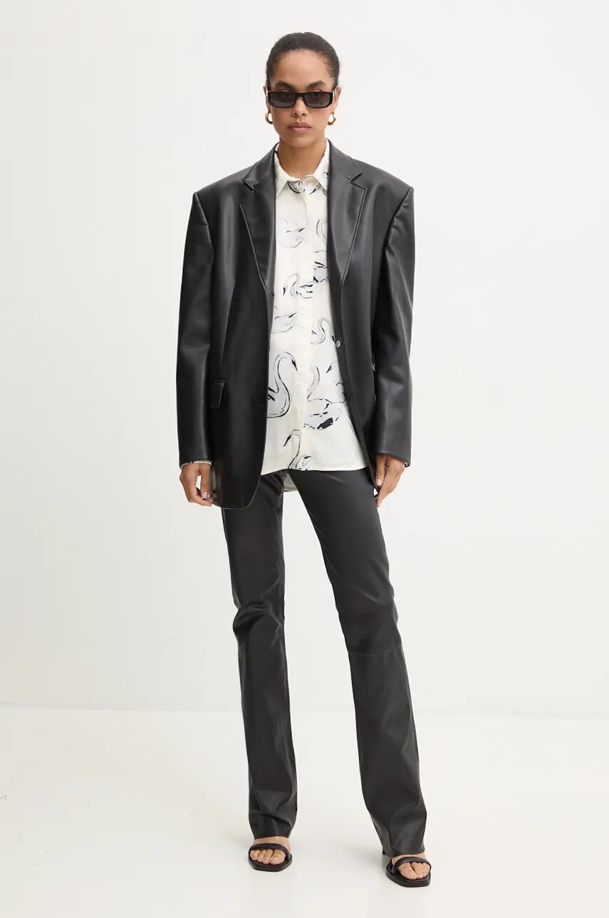 Сорочка MSGM жіноча колір бежевий regular класичний комір 3742MDE18A.247853