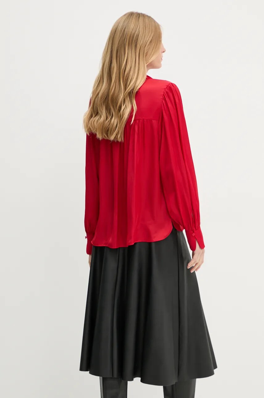 Сорочка ZADIG&VOLTAIRE жіноча колір червоний regular класичний комір WWSH00583
