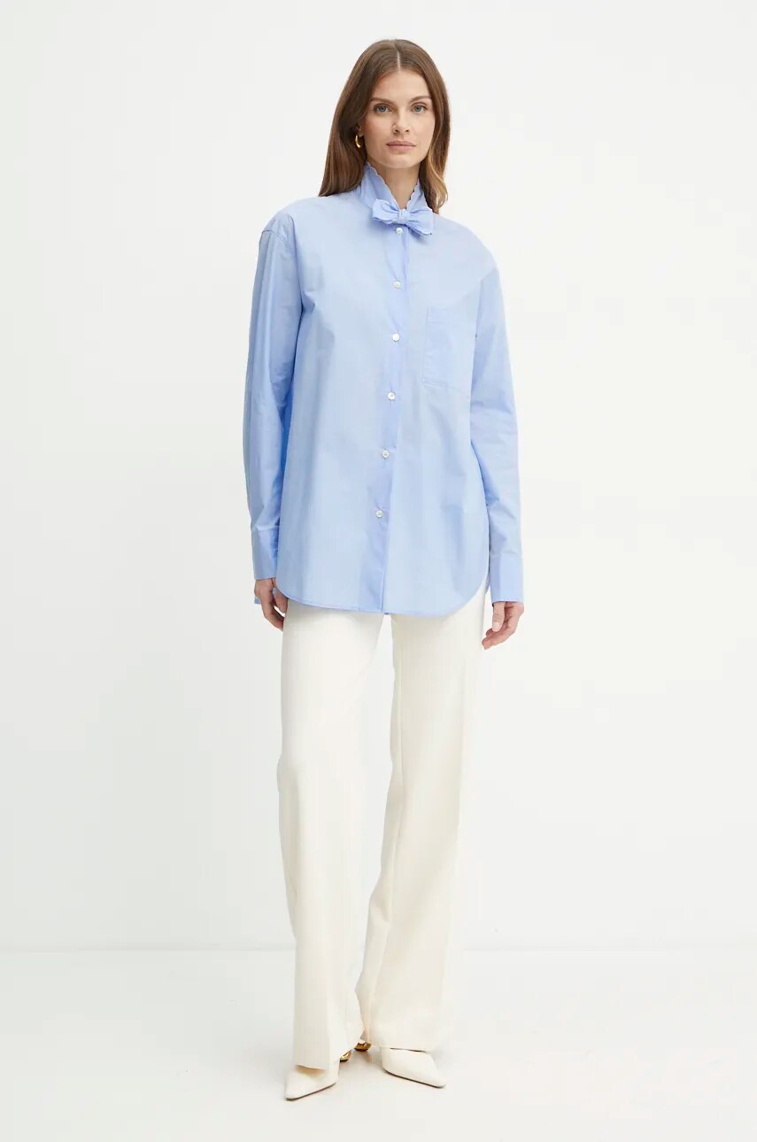 Бавовняна сорочка Forte Forte жіноча relaxed в'язане декольте 13306_my shirt