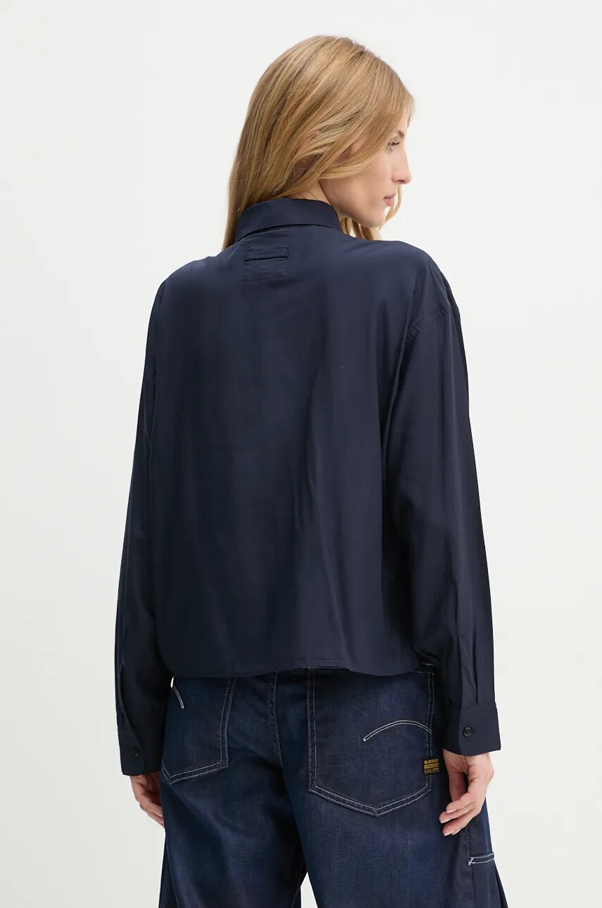 Сорочка G-Star Raw жіноча колір синій relaxed класичний комір D25242-4304