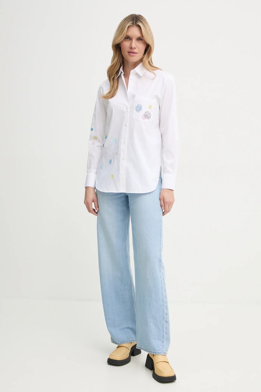 Сорочка PS Paul Smith жіноча колір білий regular класичний комір W2R.331B.P21598