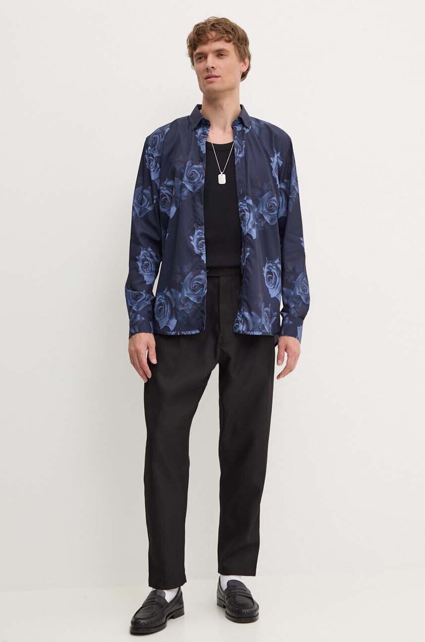 Сорочка Bruuns Bazaar VaniBBGilly чоловіча колір синій regular комір button-down BBM2402