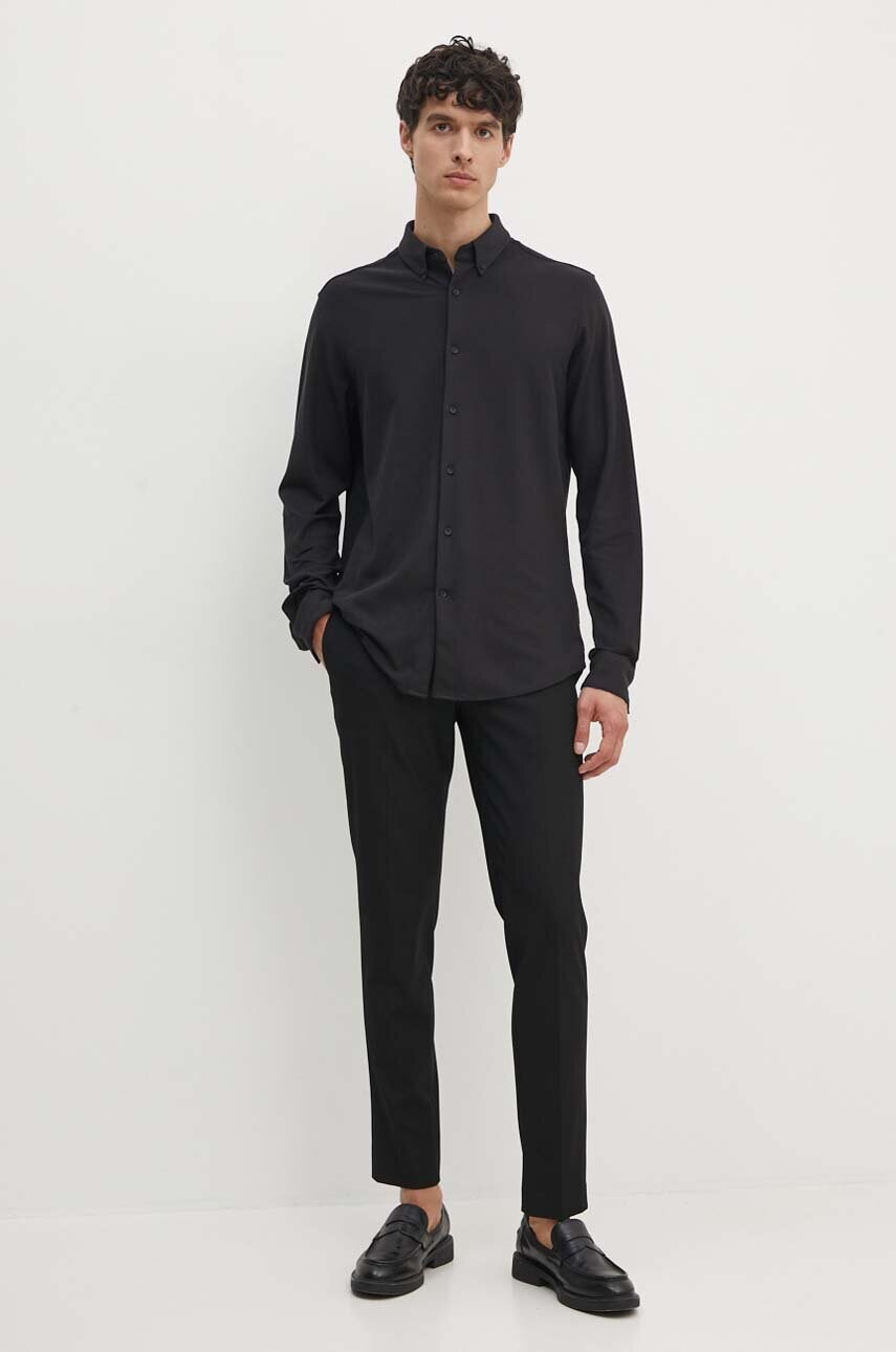 Бавовняна сорочка Calvin Klein чоловіча колір чорний regular комір button-down K10K113311