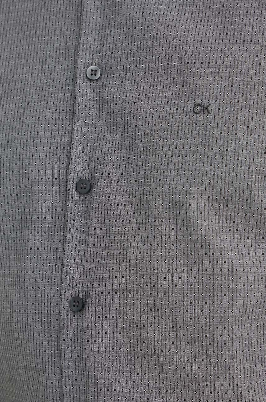 Сорочка Calvin Klein чоловіча колір сірий slim класичний комір K10K113165