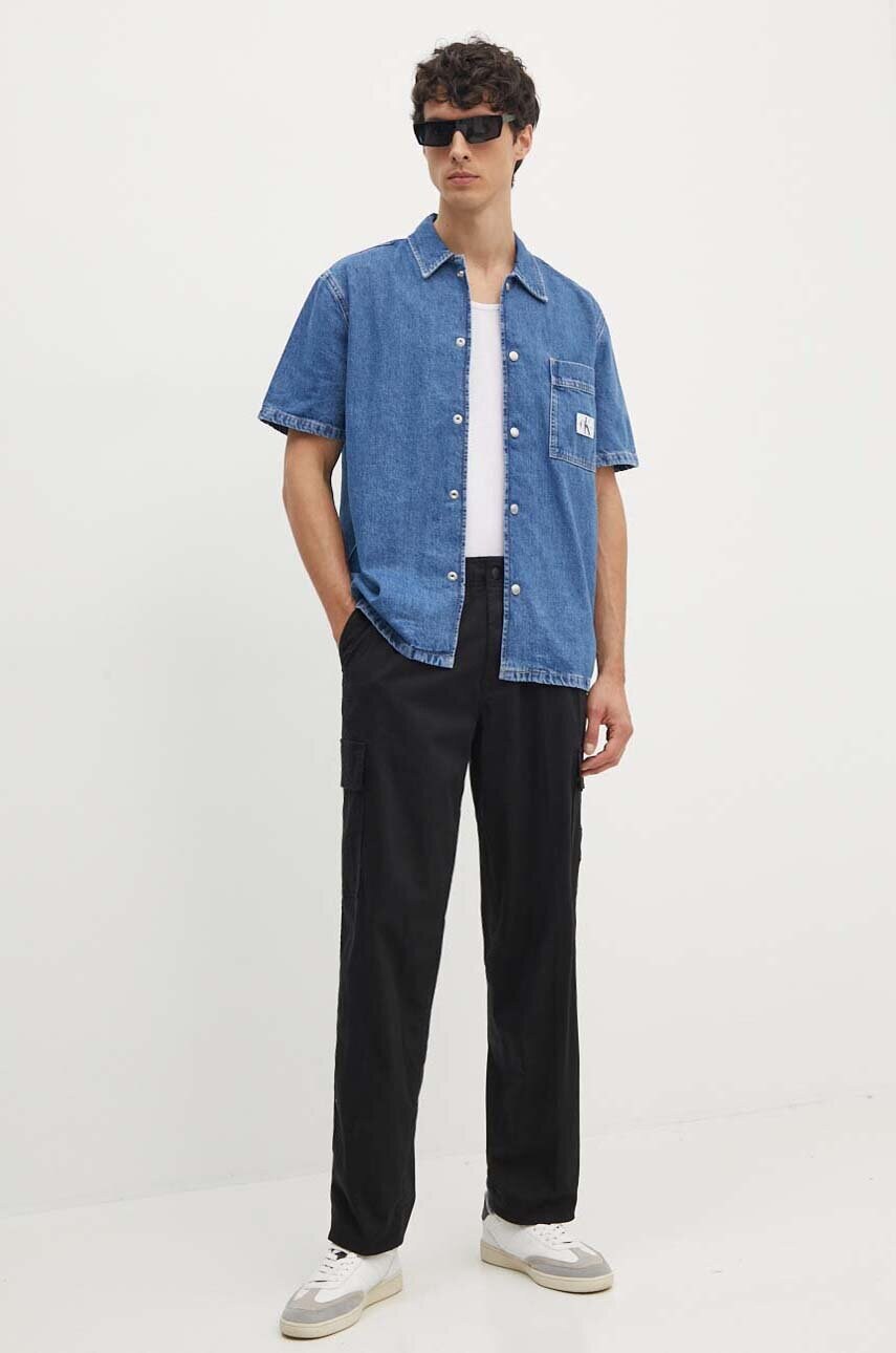 Джинсова сорочка Calvin Klein Jeans чоловіча regular класичний комір J30J325748