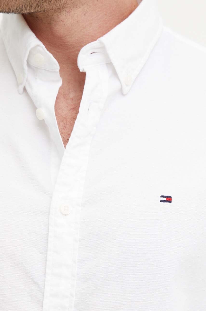 Бавовняна сорочка Tommy Hilfiger чоловіча колір білий slim комір button-down MW0MW35769
