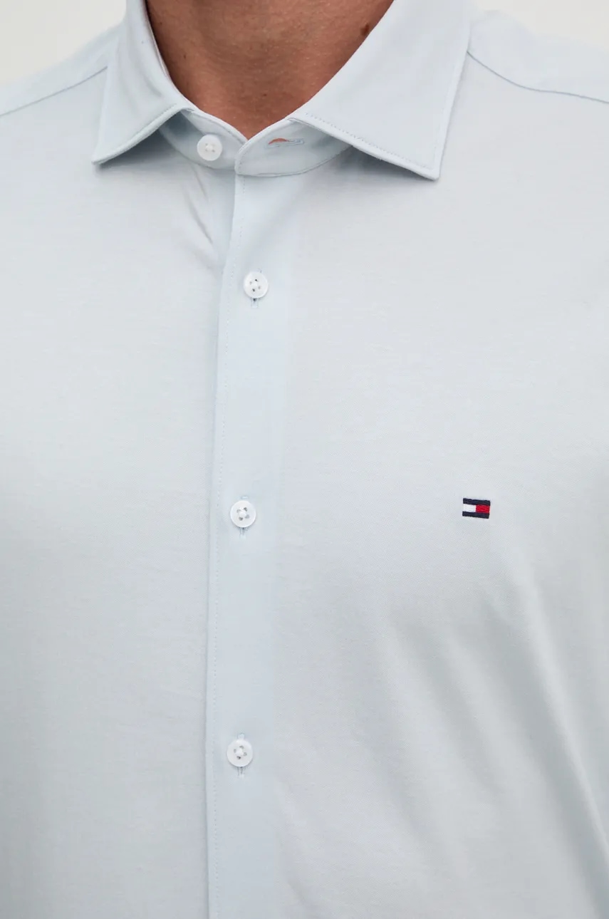 Бавовняна сорочка Tommy Hilfiger чоловіча slim з італійським коміром MW0MW35805