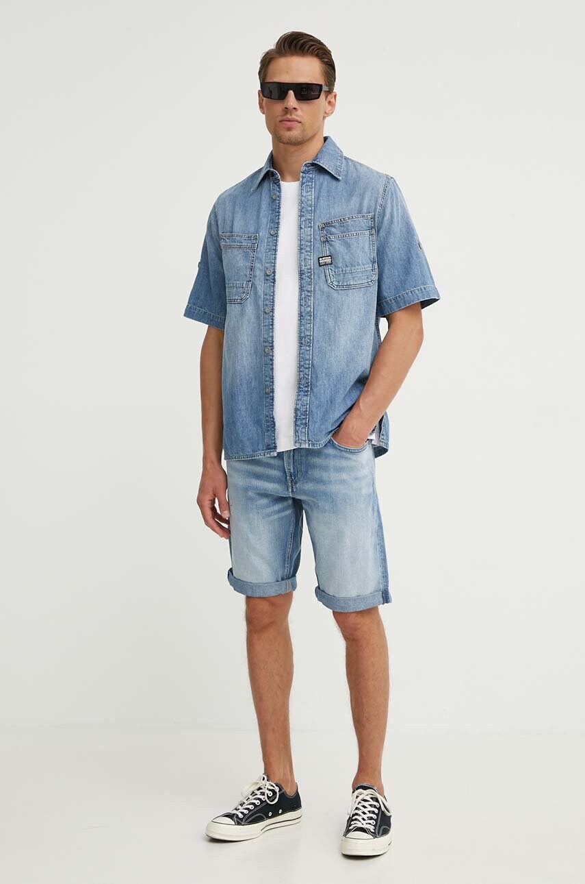 Джинсова сорочка G-Star Raw чоловіча regular класичний комір D24602-D539