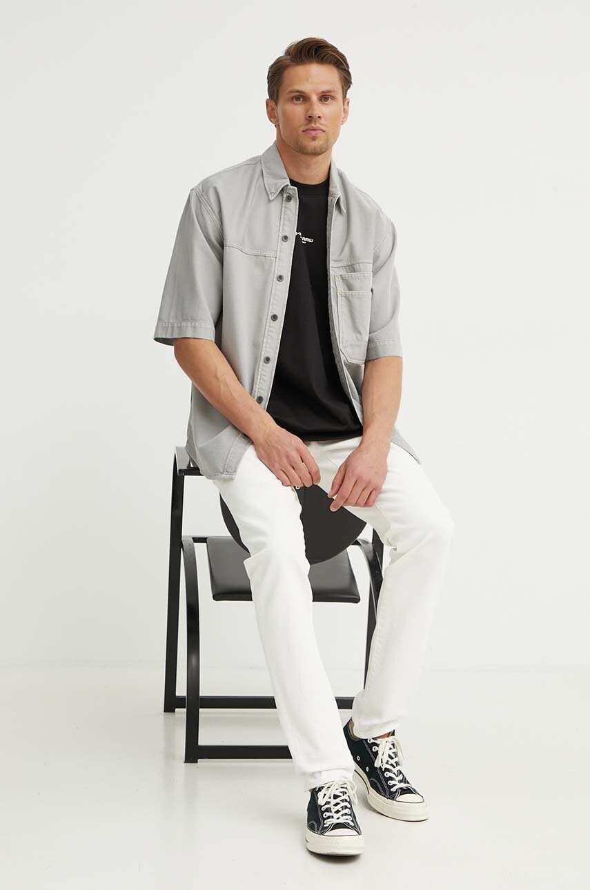 Джинсова сорочка G-Star Raw чоловіча колір сірий relaxed класичний комір D24603-D551