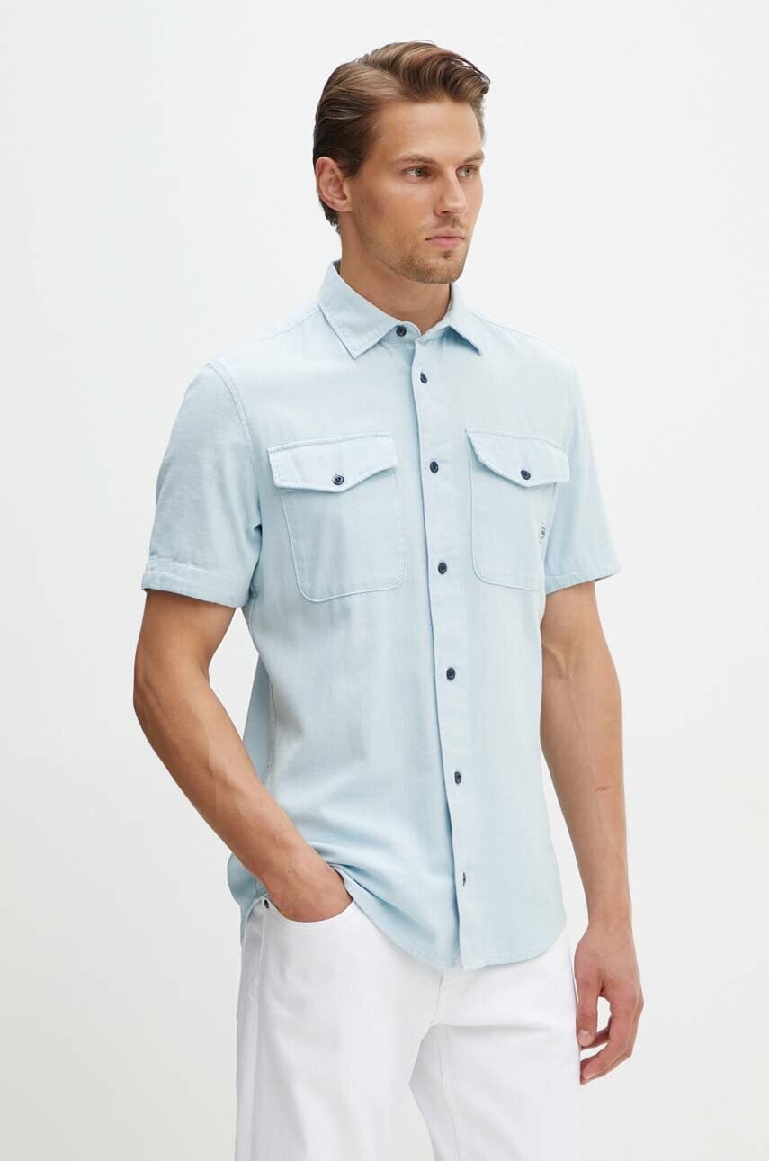 Бавовняна сорочка G-Star Raw чоловіча slim класичний комір D19751-D454