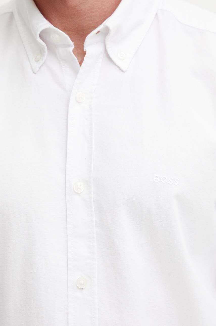 Бавовняна сорочка Boss Orange чоловіча колір білий regular комір button-down 50519707