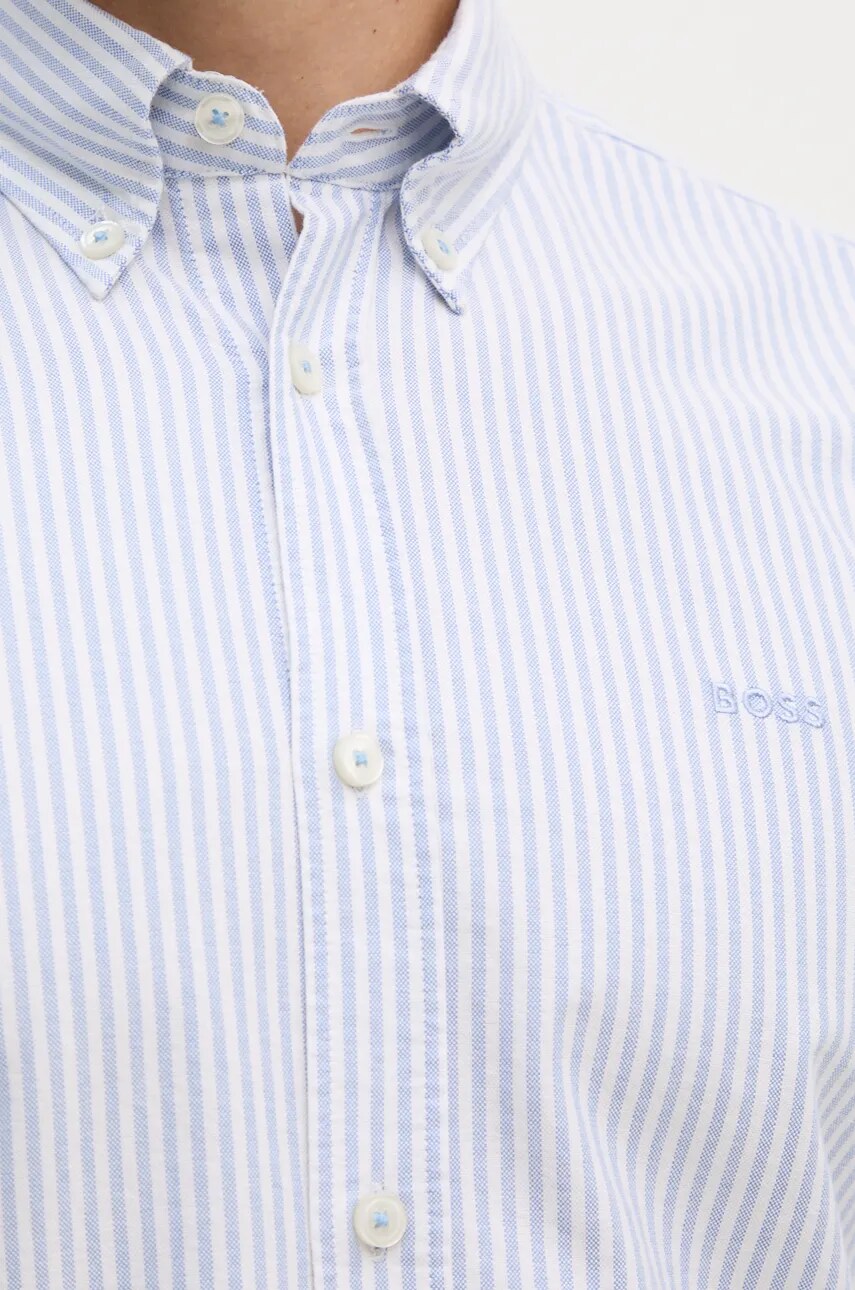 Бавовняна сорочка BOSS чоловіча slim комір button-down 50520275