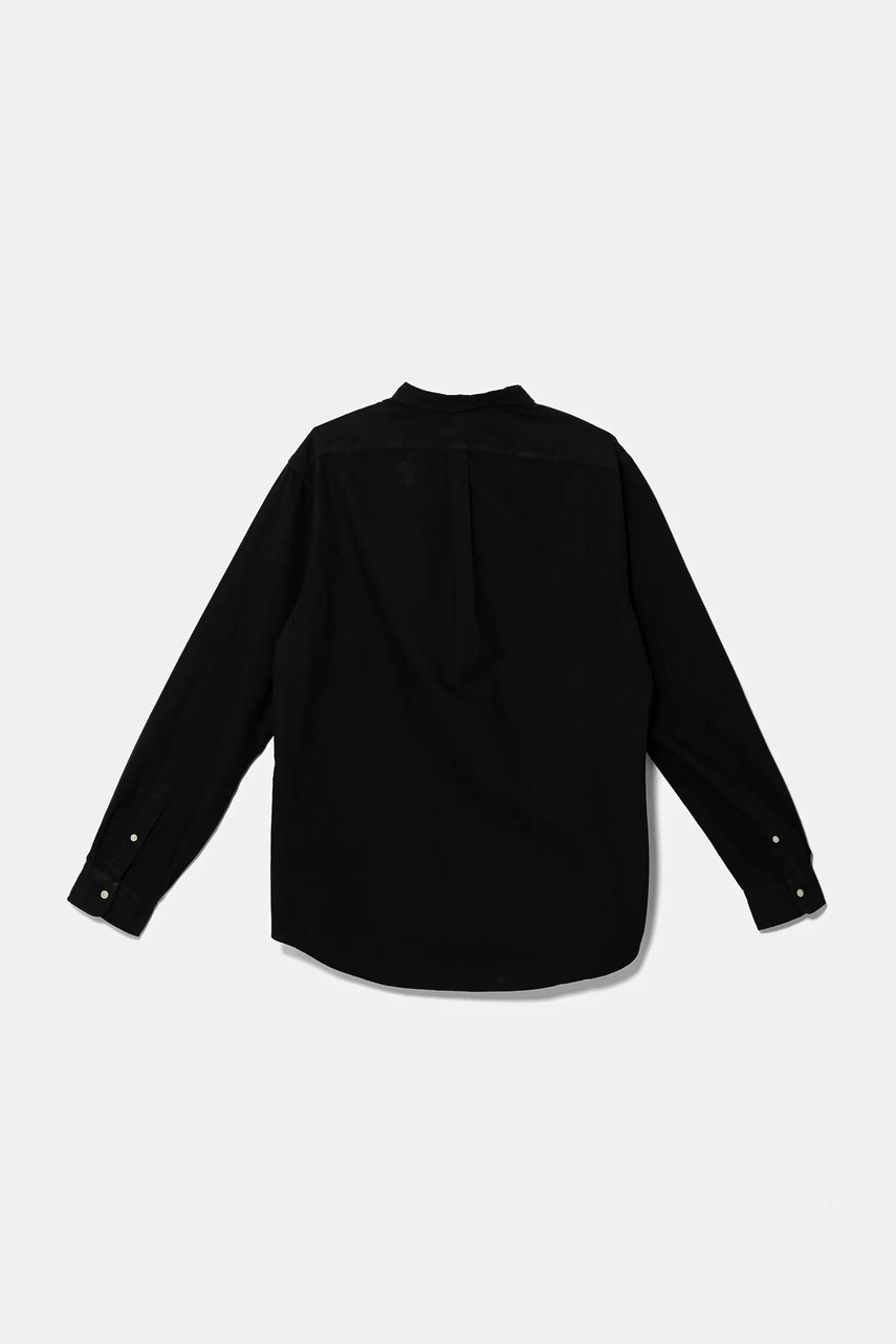 Бавовняна сорочка Polo Ralph Lauren чоловіча колір чорний slim комір button-down 710767828