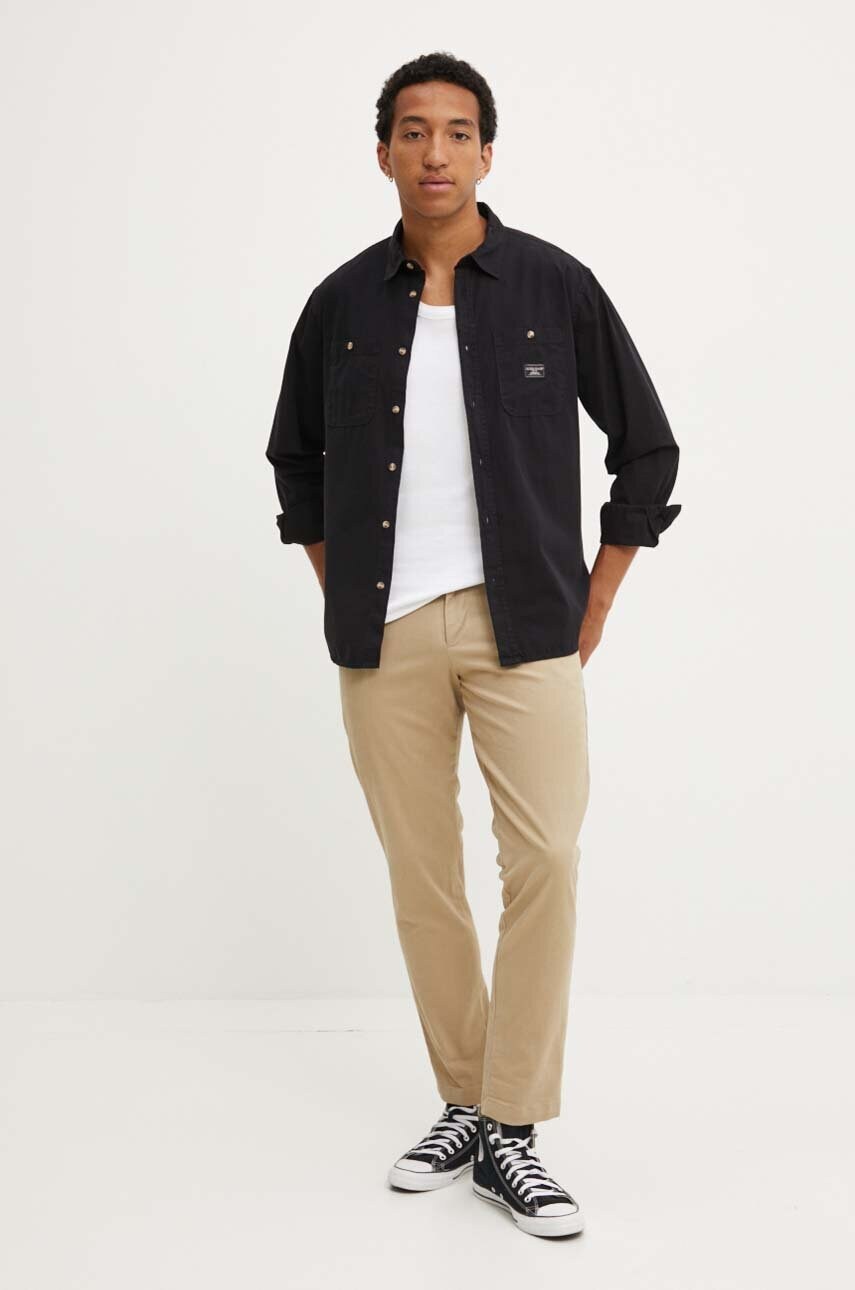 Бавовняна сорочка Guess Jeans чоловіча колір чорний regular класичний комір M4YH37 WGCF1