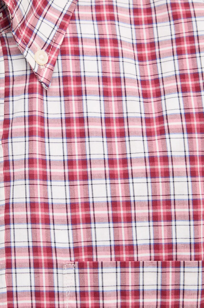Бавовняна сорочка United Colors of Benetton чоловіча колір червоний regular комір button-down 52MCUQ04B