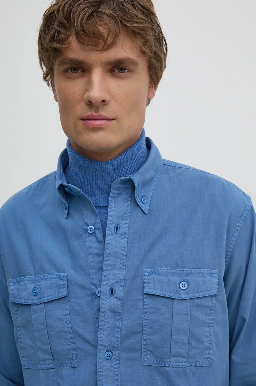 Бавовняна сорочка United Colors of Benetton чоловіча regular комір button-down 5KGPUQ04S
