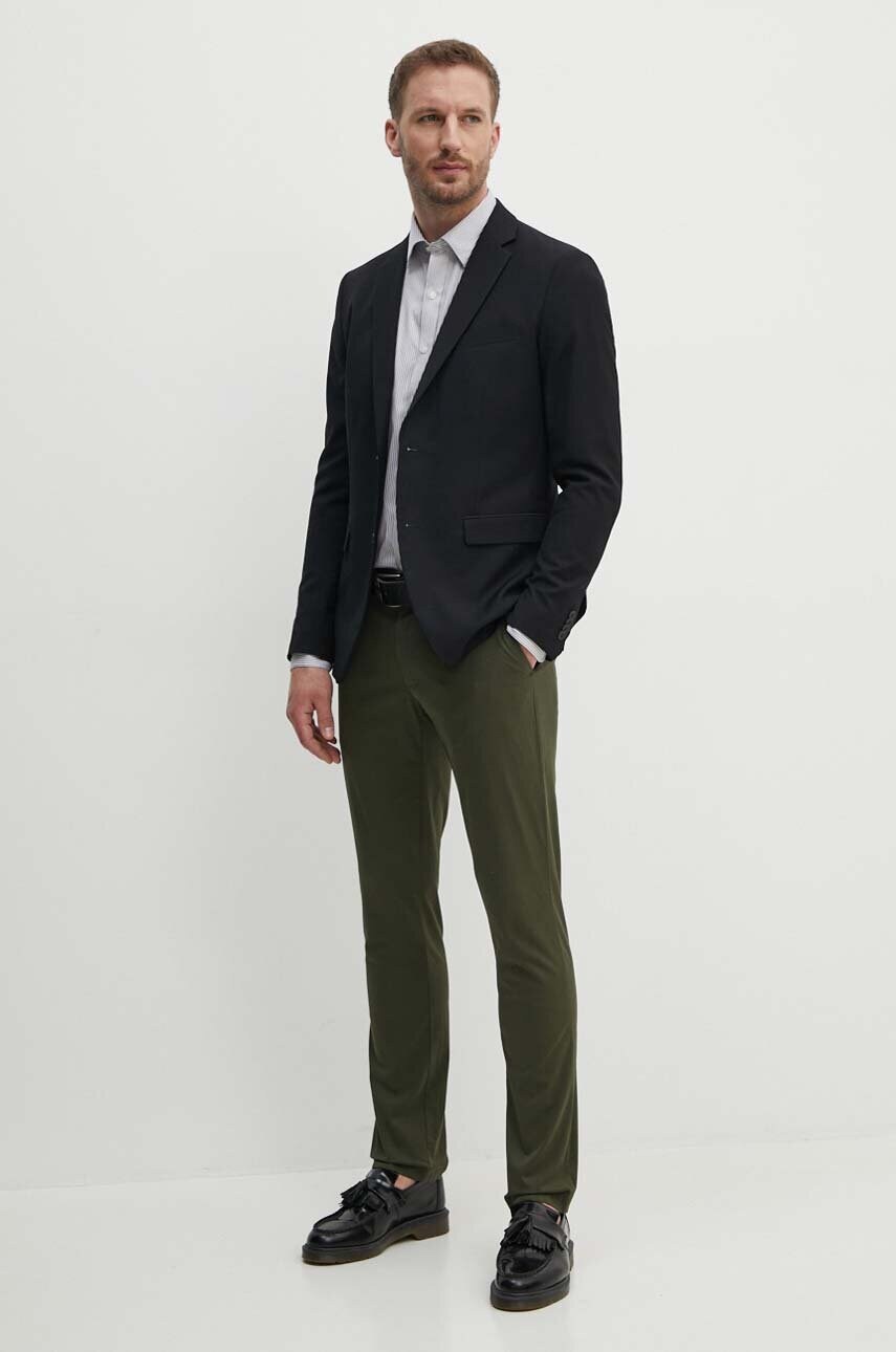 Сорочка Michael Kors чоловіча колір сірий slim класичний комір CT44072B7Q