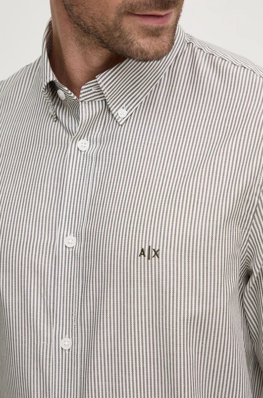 Бавовняна сорочка Armani Exchange чоловіча колір білий regular комір button-down 6DZC02 ZN5CZ
