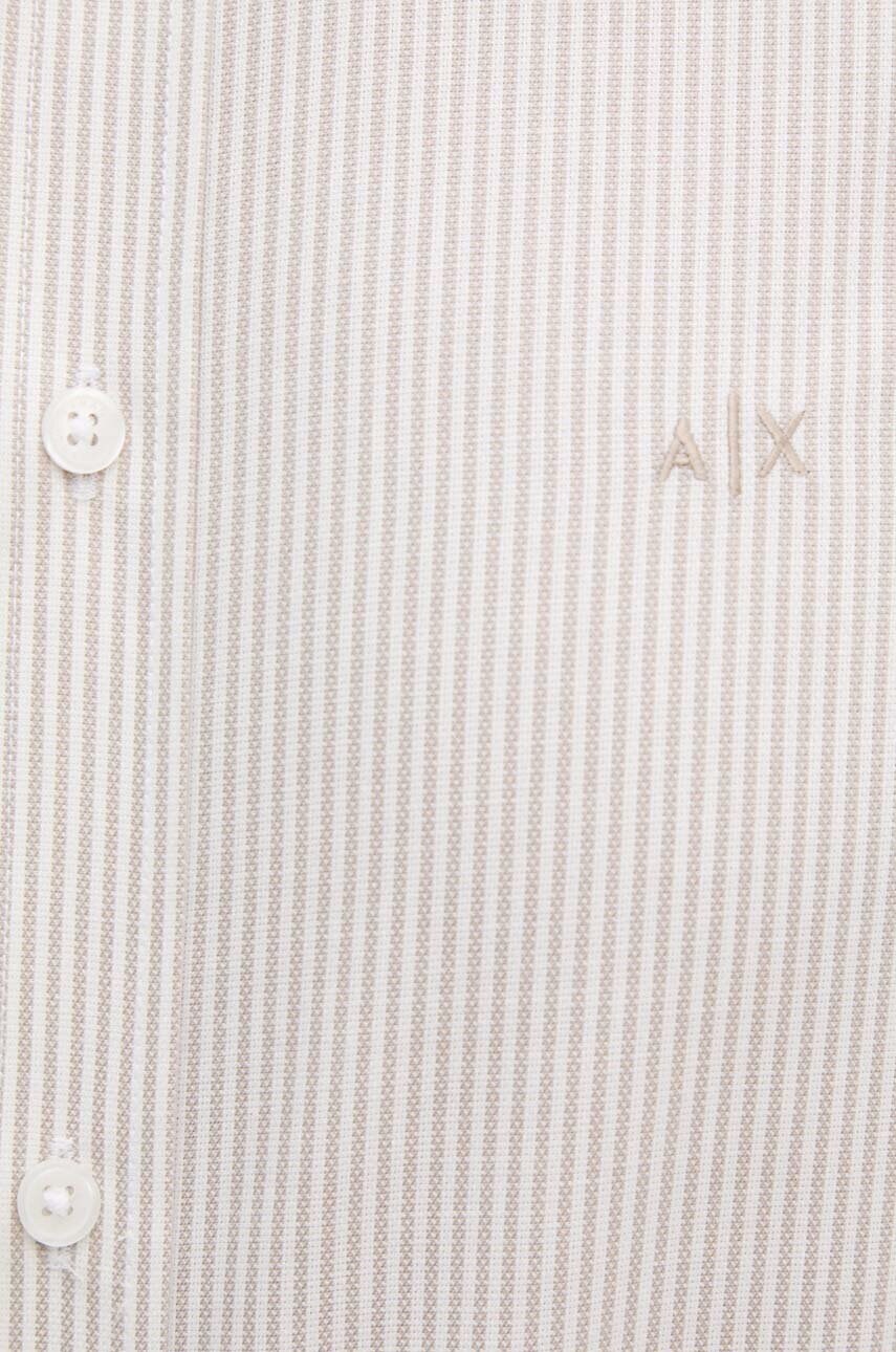 Бавовняна сорочка Armani Exchange чоловіча колір бежевий regular комір button-down 6DZC02 ZN5CZ