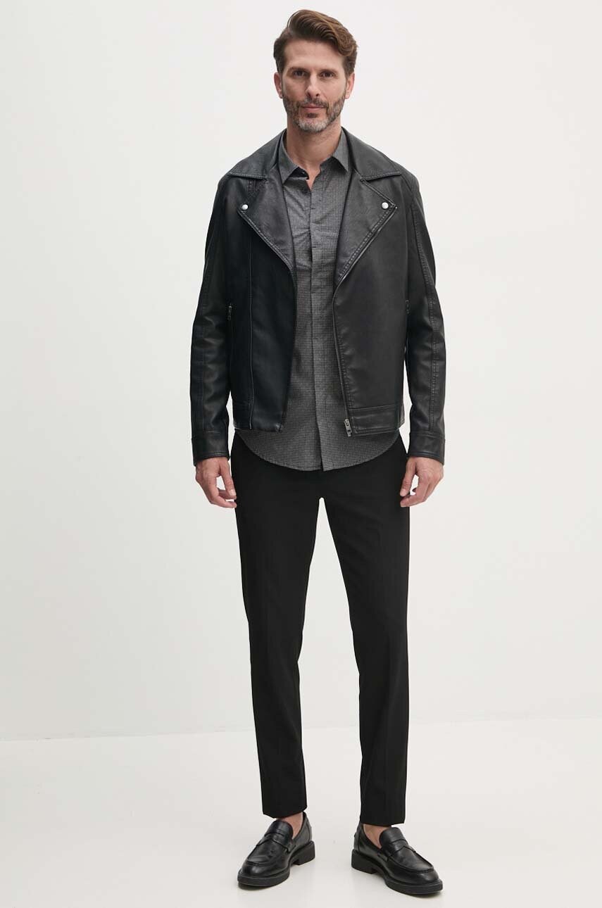 Сорочка Armani Exchange чоловіча колір синій slim класичний комір 6DZC25 ZNEAZ