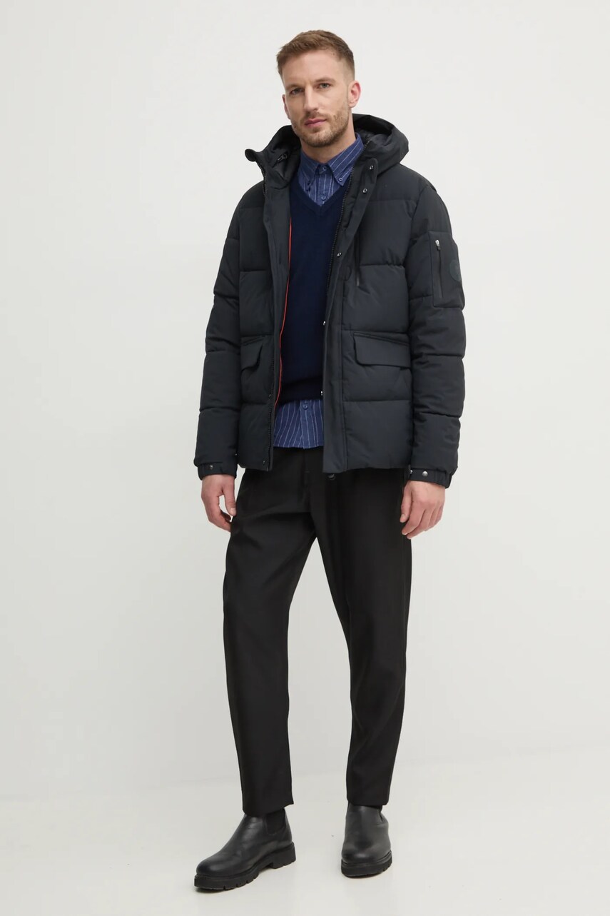 Бавовняна сорочка United Colors of Benetton чоловіча колір синій regular комір button-down 5TCRUQ04W