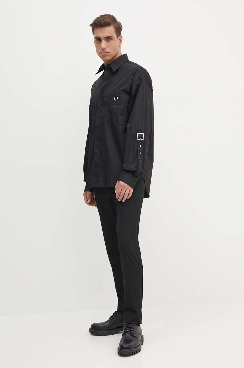 Бавовняна сорочка Versace Jeans Couture чоловіча колір чорний relaxed класичний комір 77GAL218 N0132