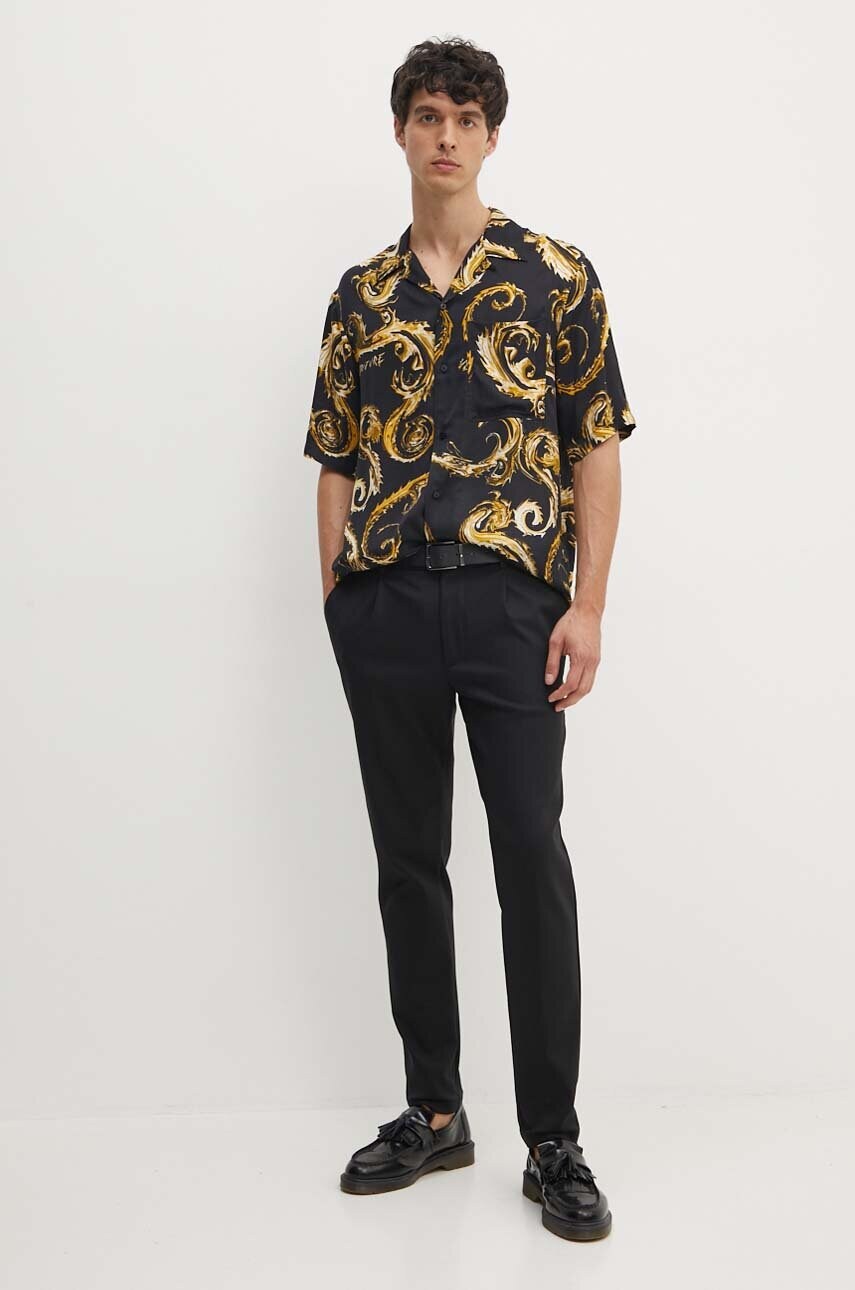 Сорочка Versace Jeans Couture чоловіча колір чорний regular 77GAL2B0 NS508