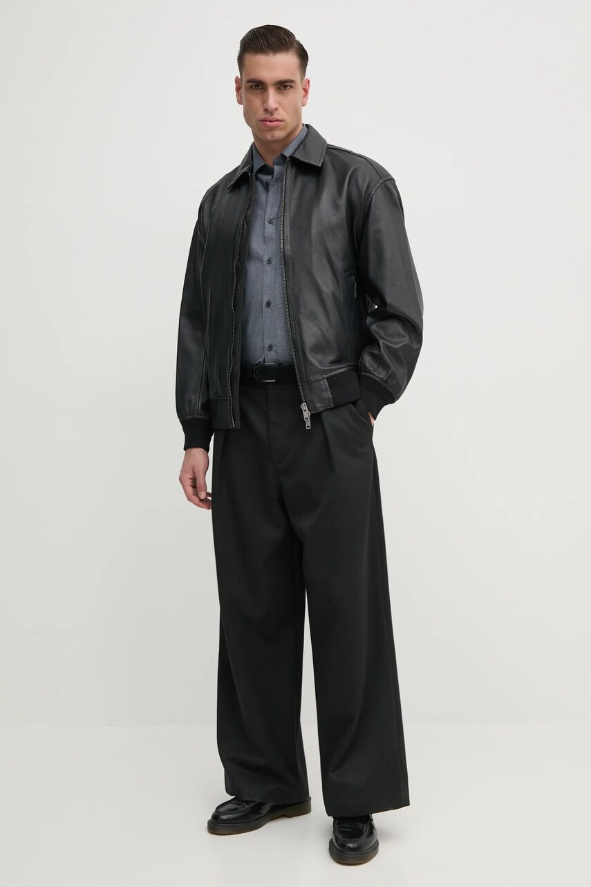Сорочка Armani Exchange чоловіча колір сірий regular класичний комір 6DZC30 ZN5UZ